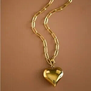 18K Gold Paperclip Heart Necklace (2016)